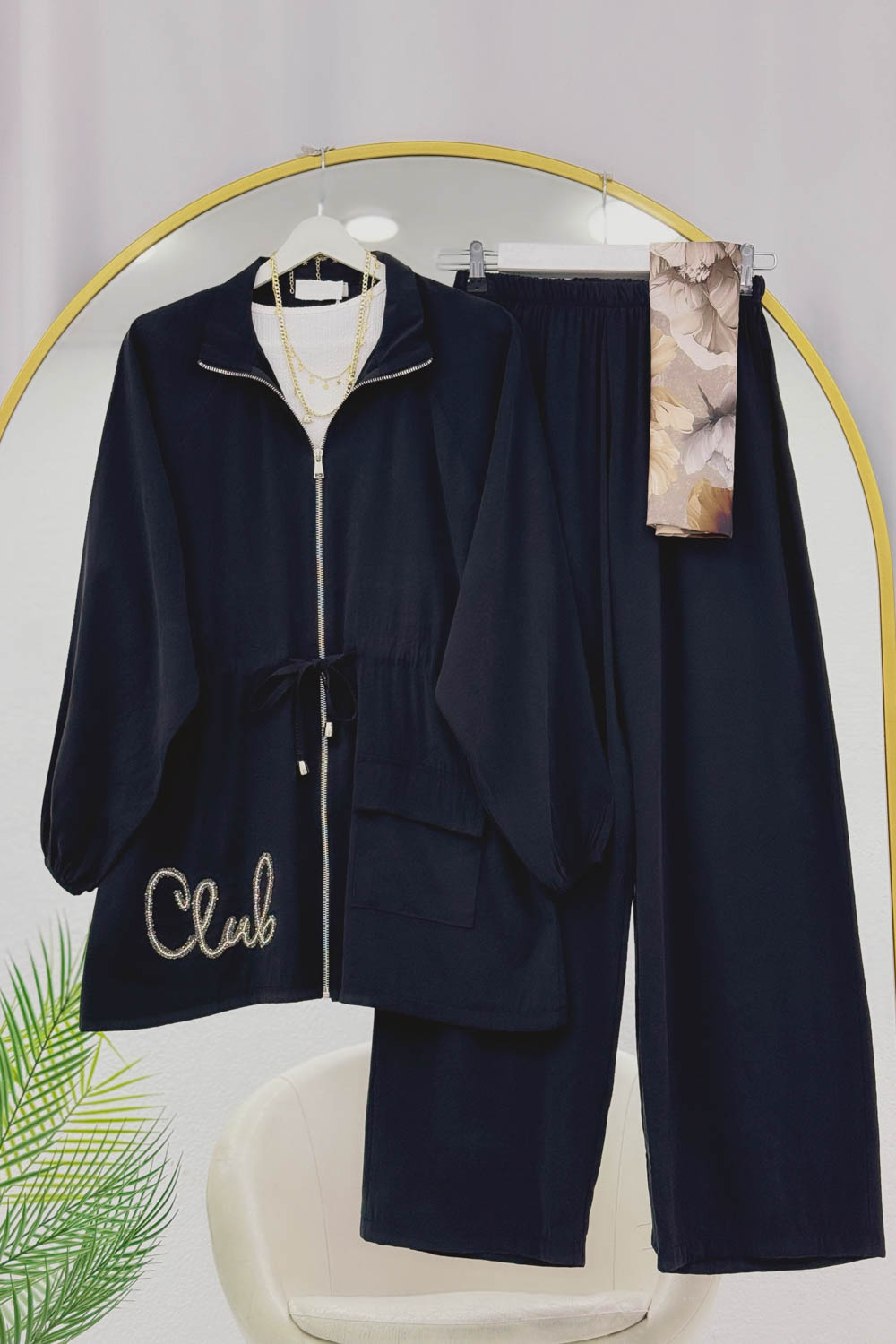 CEKETİ SİMLİ NAKIŞLI TENSEL İKİLİ TAKIM