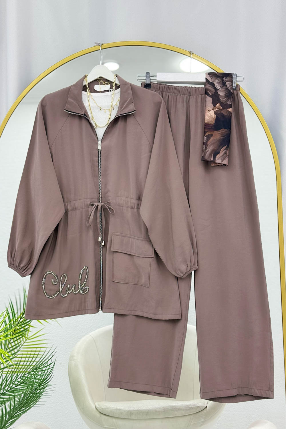 CEKETİ SİMLİ NAKIŞLI TENSEL İKİLİ TAKIM