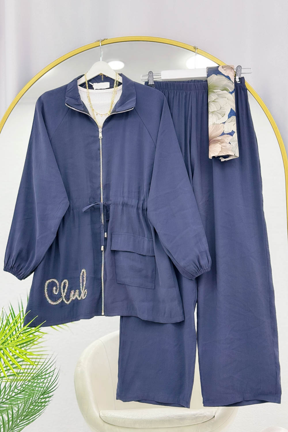 CEKETİ SİMLİ NAKIŞLI TENSEL İKİLİ TAKIM