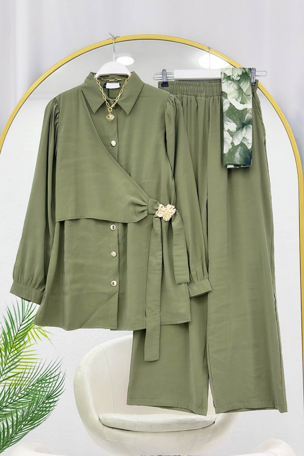 GOLD TOKALI YAN BAĞLAMA TENSEL TAKIM