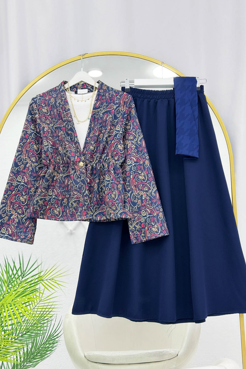 BELDEN BÜZGÜLÜ ETEKLİ KİMONO TAKIM