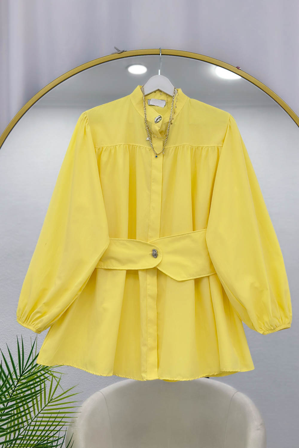 BELİ LASTİK KEMERLİ TUNİK GÖMLEK