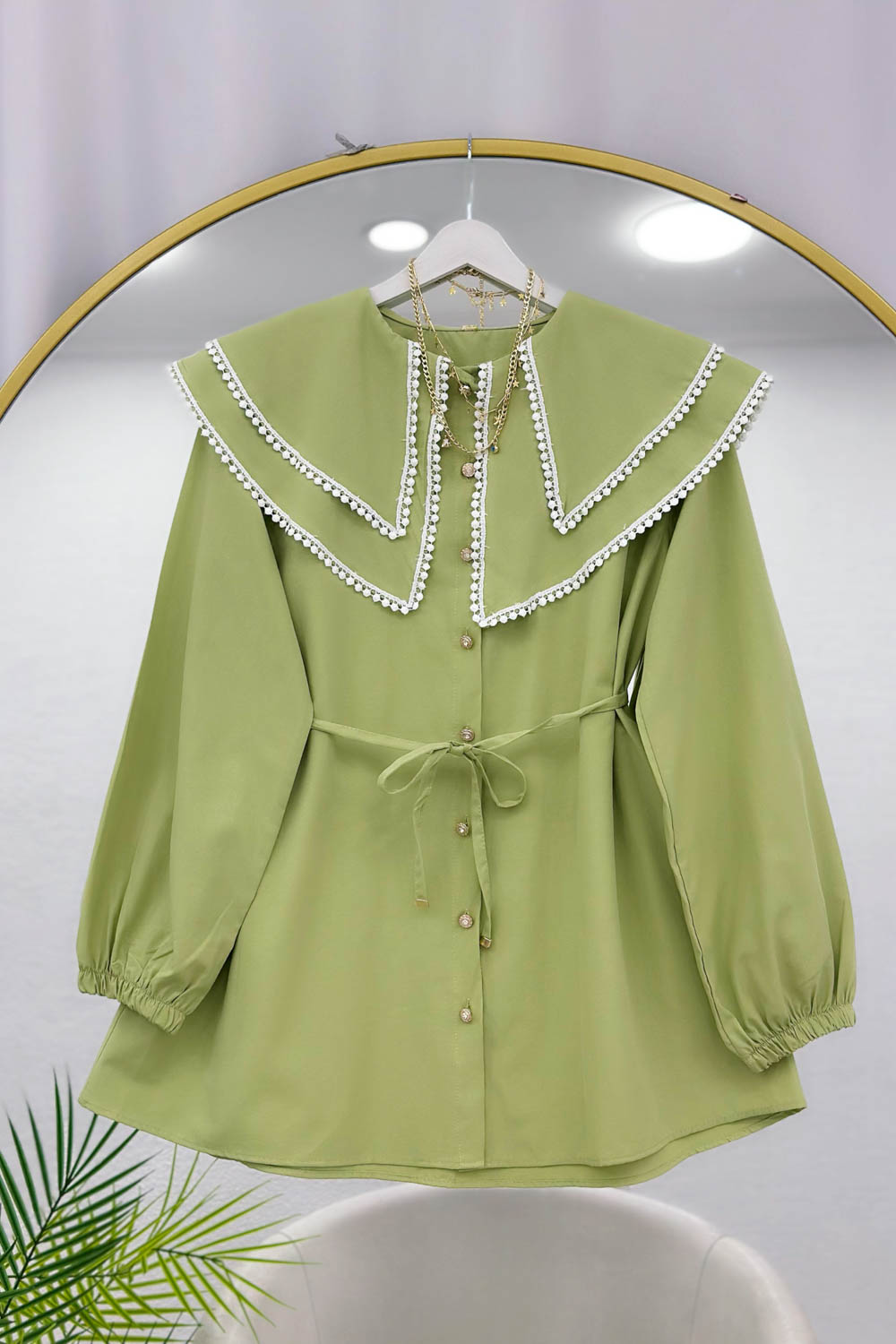 YAKASI ÇİFT KATLI PITPIT FİSTO GÖMLEK