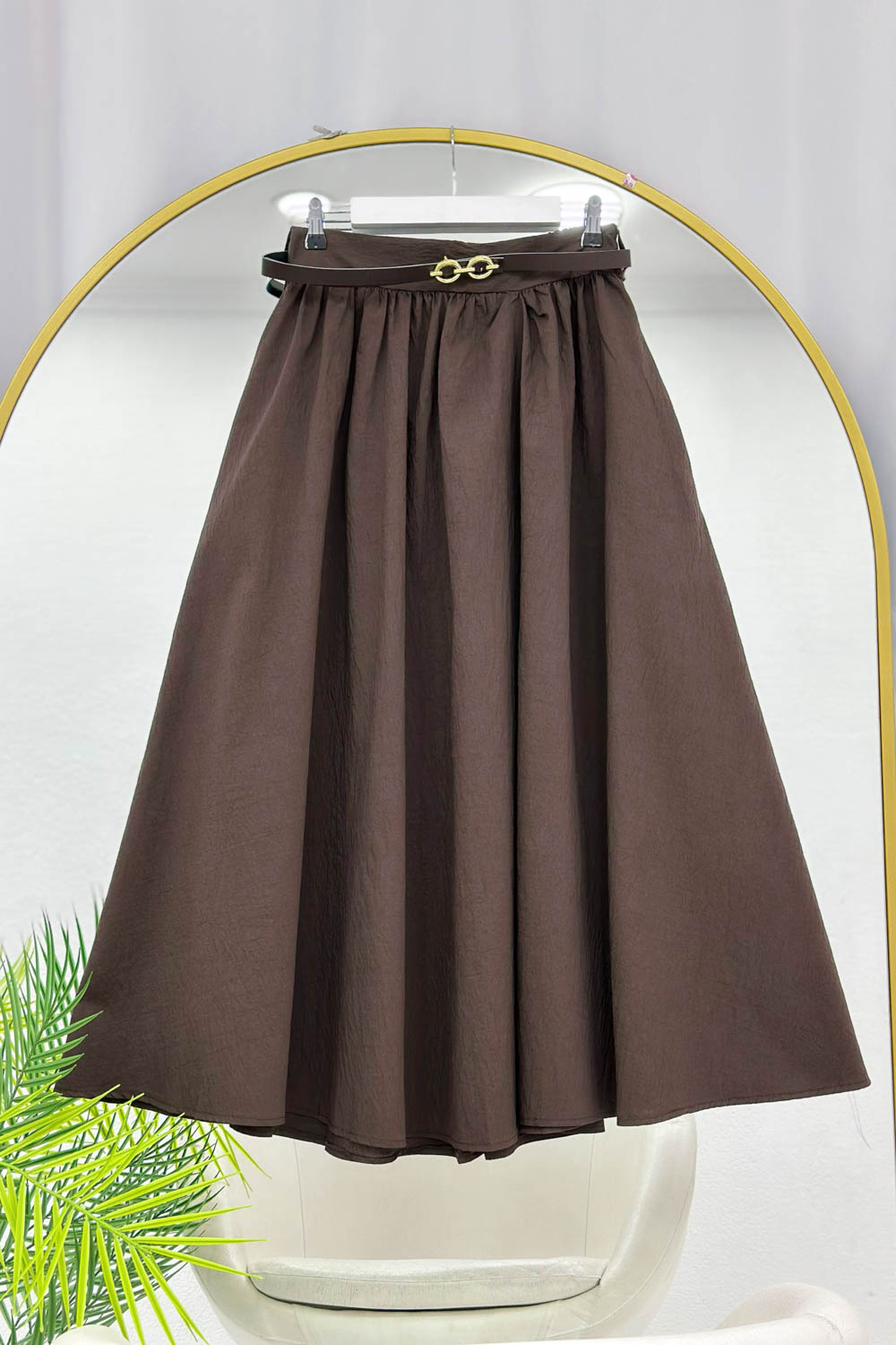 KEMERLİ BELİ LASTİKLİ ETEK