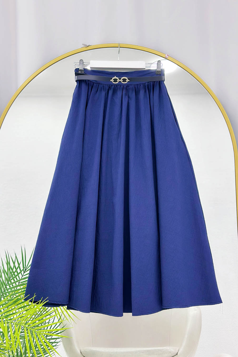 KEMERLİ BELİ LASTİKLİ ETEK