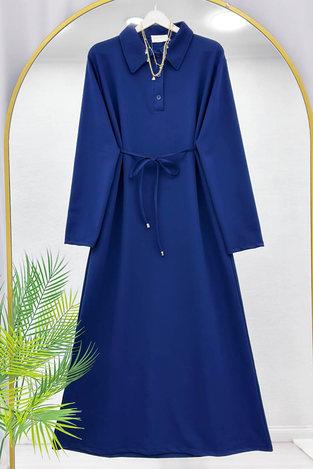 YARIM DÜĞMELİ BOYDAN ELBİSE