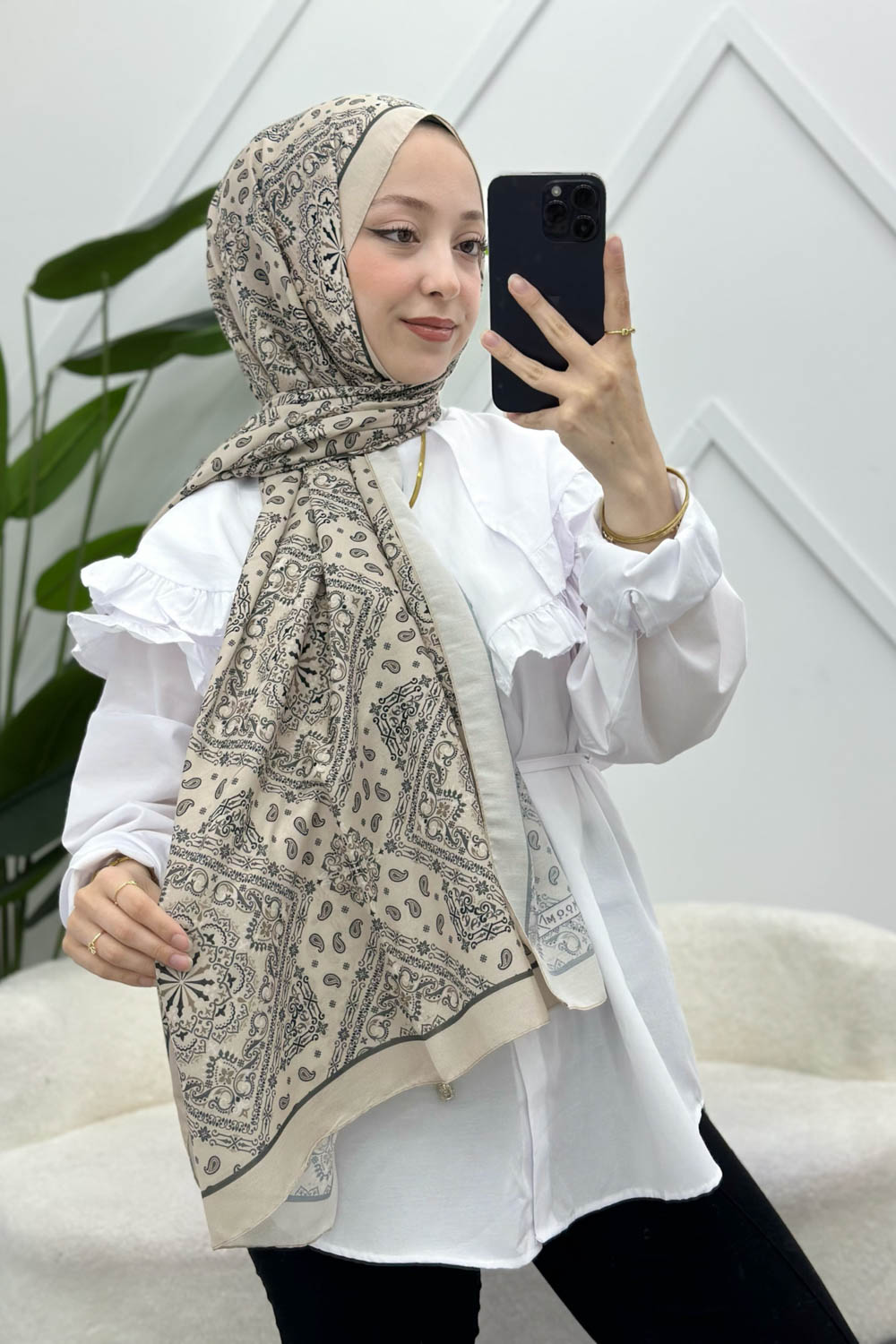 SOFT PAMUK ETNİK DESEN ŞAL