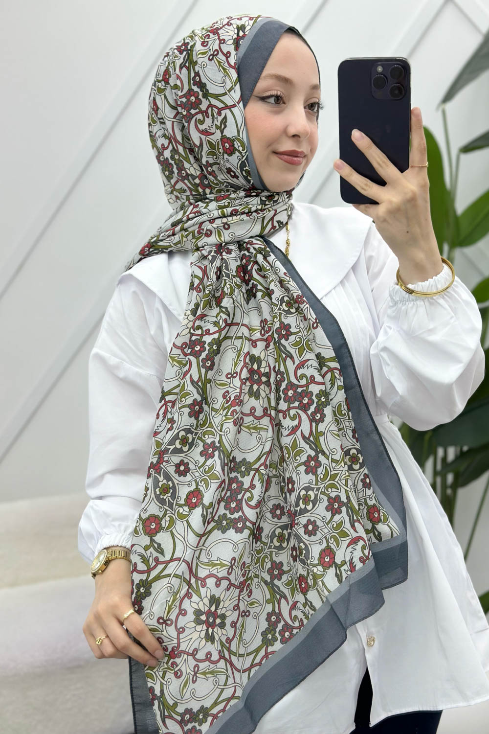 ÇİNİ DESENLİ ŞAL