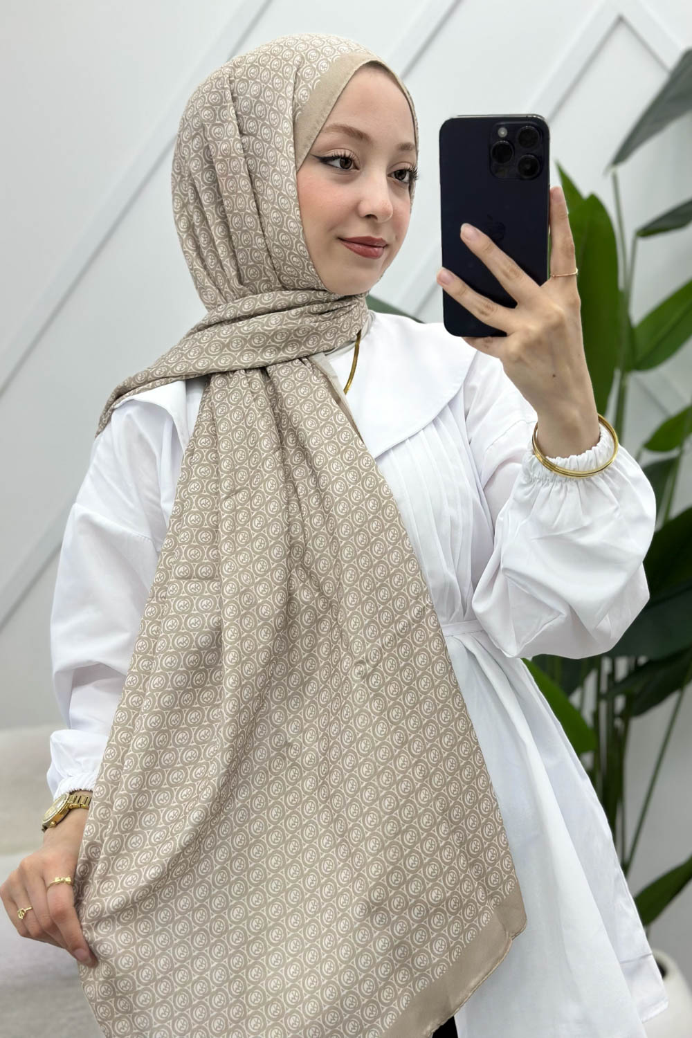 MONOKROM DESENLİ ŞAL