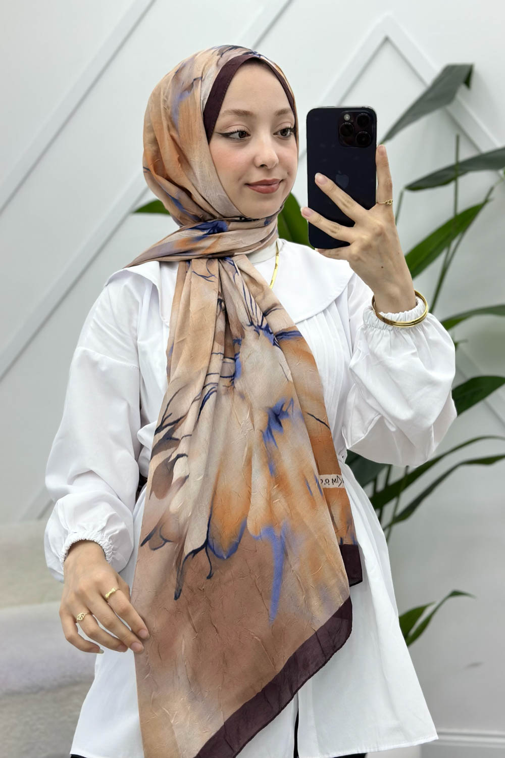 MOON ÇİÇEK DESENLİ BAMBU KRAŞ ŞAL