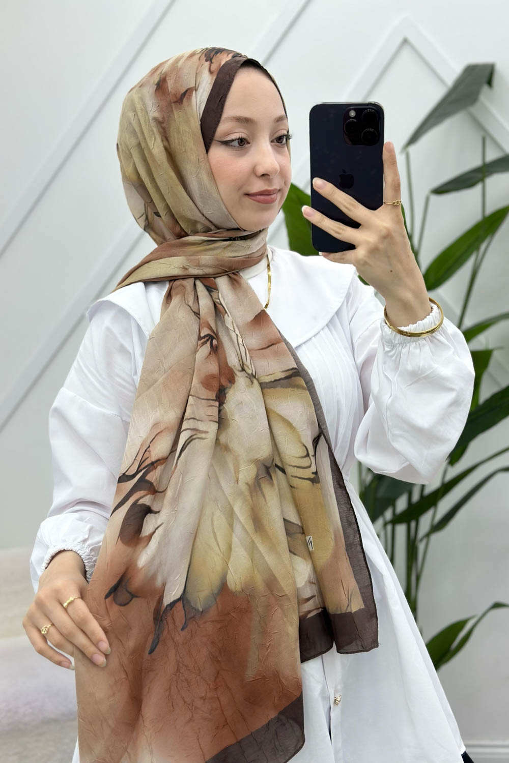 MOON ÇİÇEK DESENLİ BAMBU KRAŞ ŞAL