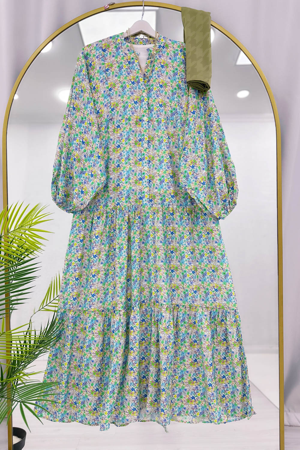 ALAÇATI MODEL OVERSİZE KESİM MNGO KUMAŞ ELBİSE