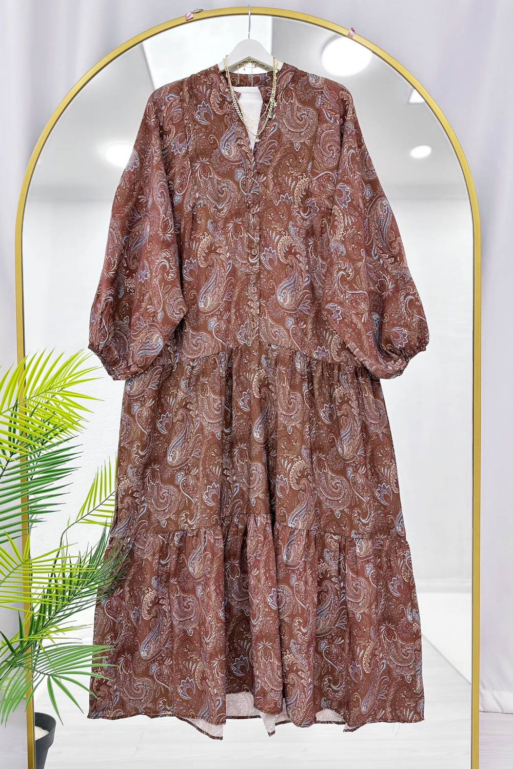 ALAÇATI MODEL OVERSİZE KESİM MNGO KUMAŞ ELBİSE