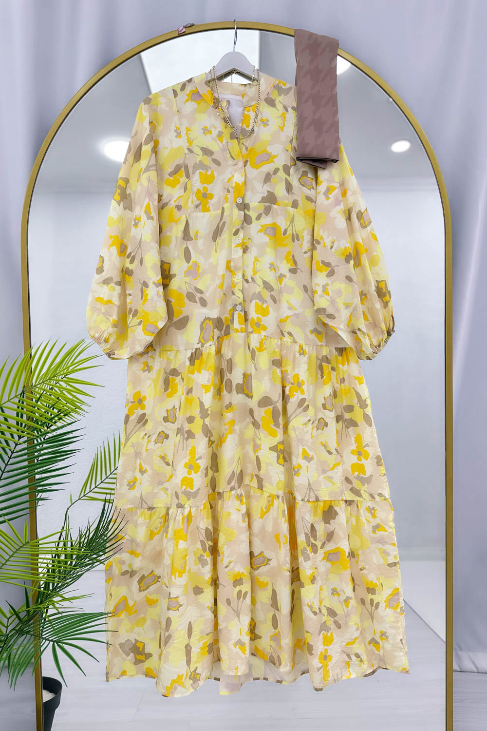 ALAÇATI MODEL OVERSİZE KESİM MNGO KUMAŞ ELBİSE