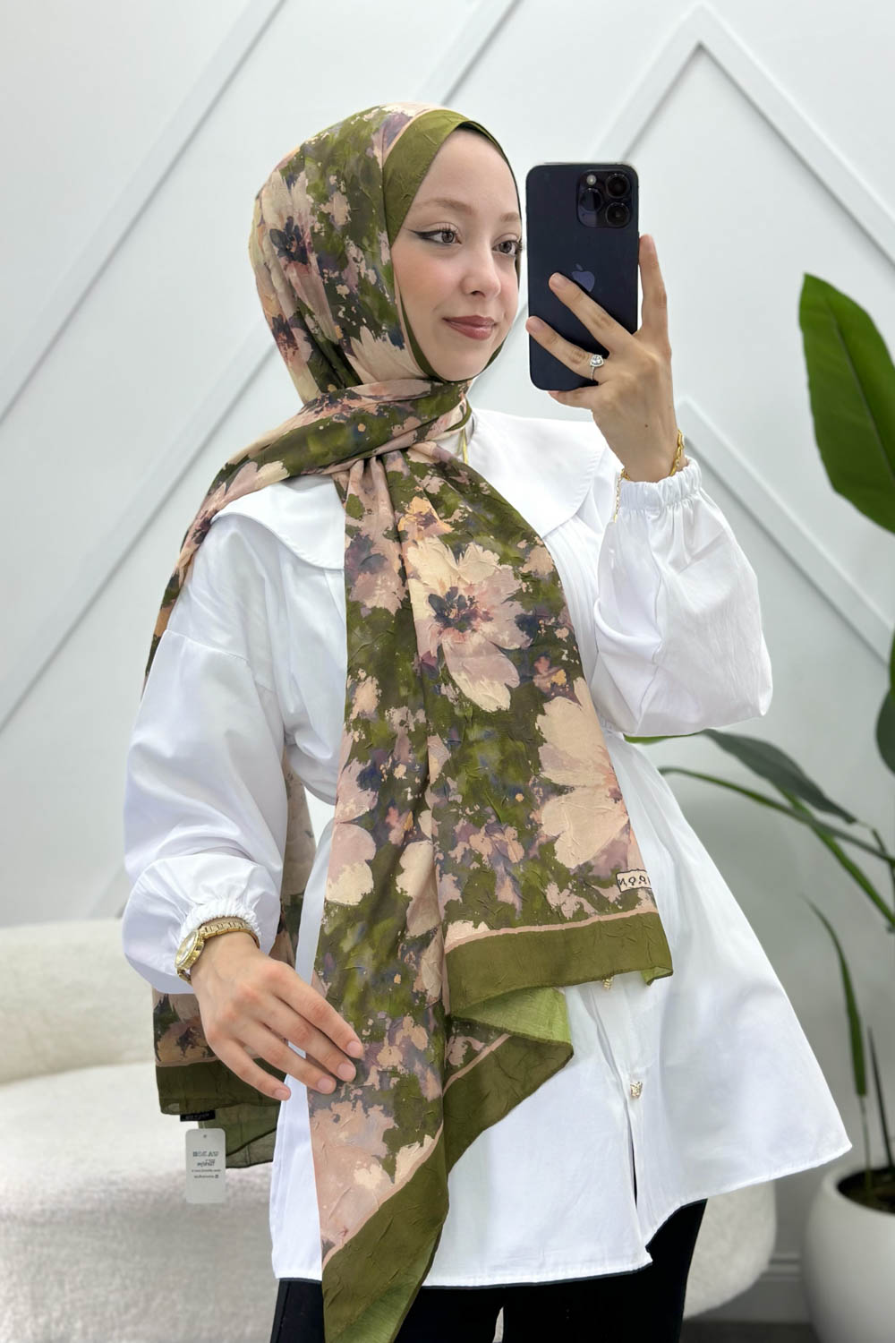 KARIŞIK ÇİÇEK DESEN PAMUK SOFT ŞAL
