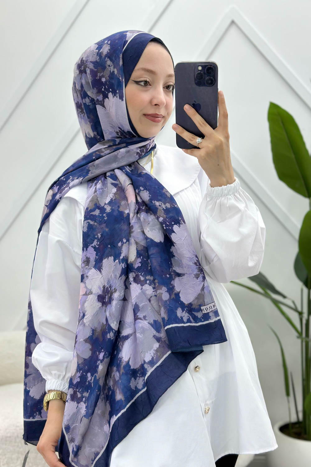KARIŞIK ÇİÇEK DESEN PAMUK SOFT ŞAL
