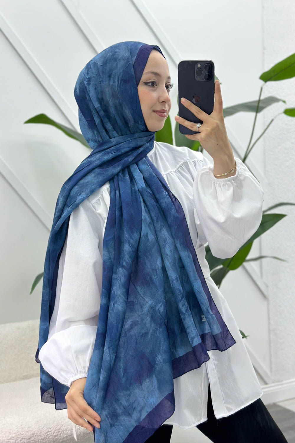 LACİVERT PAMUK SOFT ŞAL SERİSİ