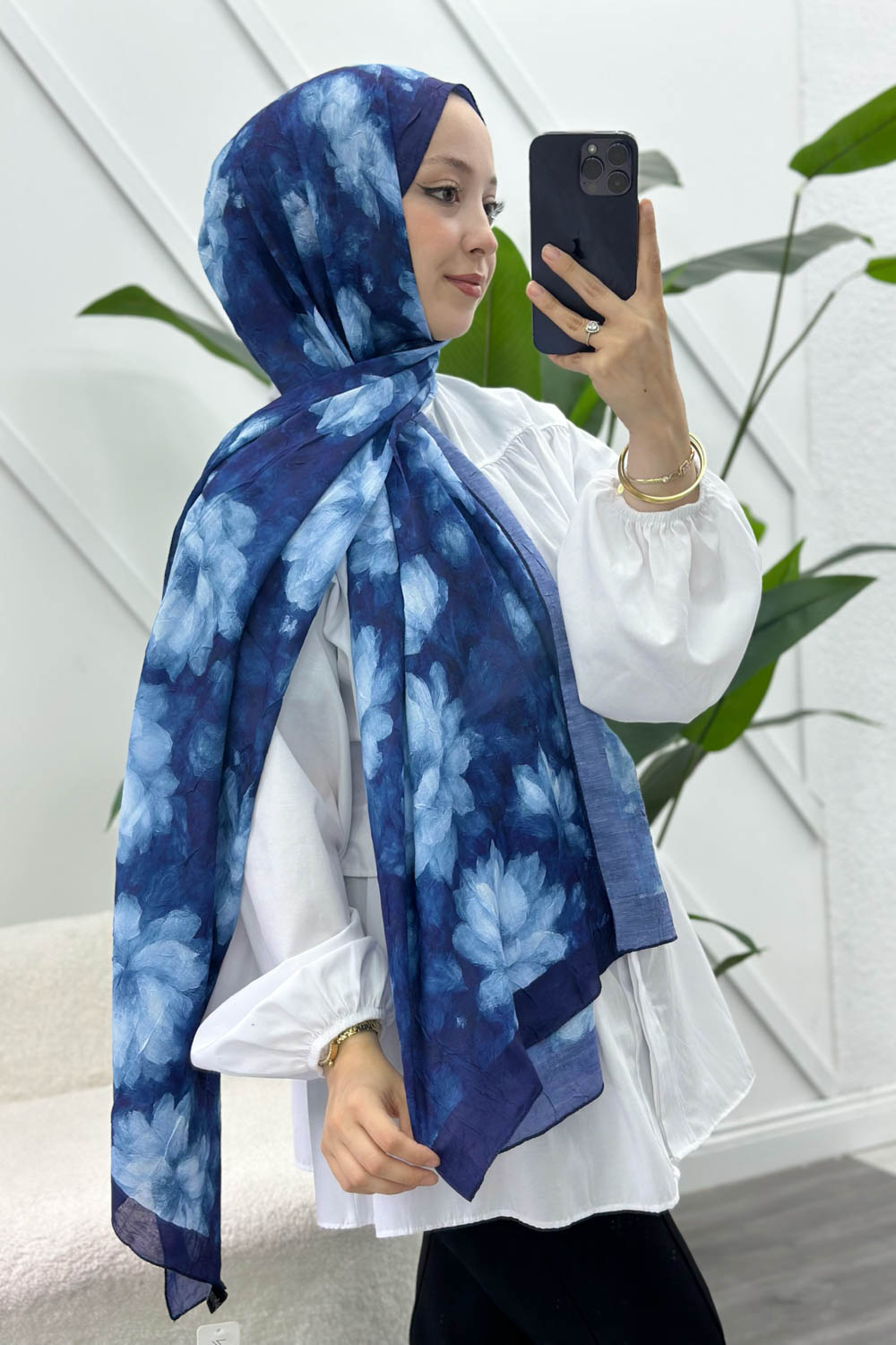 LACİVERT PAMUK SOFT ŞAL SERİSİ