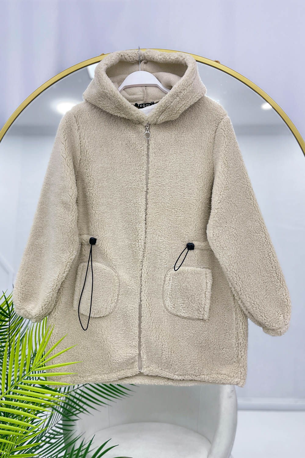 BELİ LASTİKLİ CEPLİ PELUŞ MONT