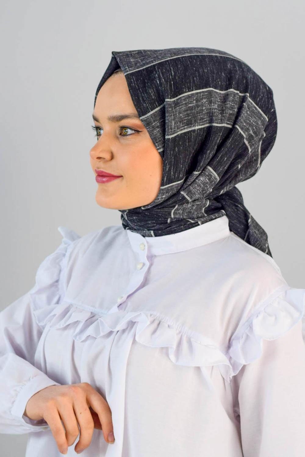 ÇİZGİ DESEN PAMUK ŞAL