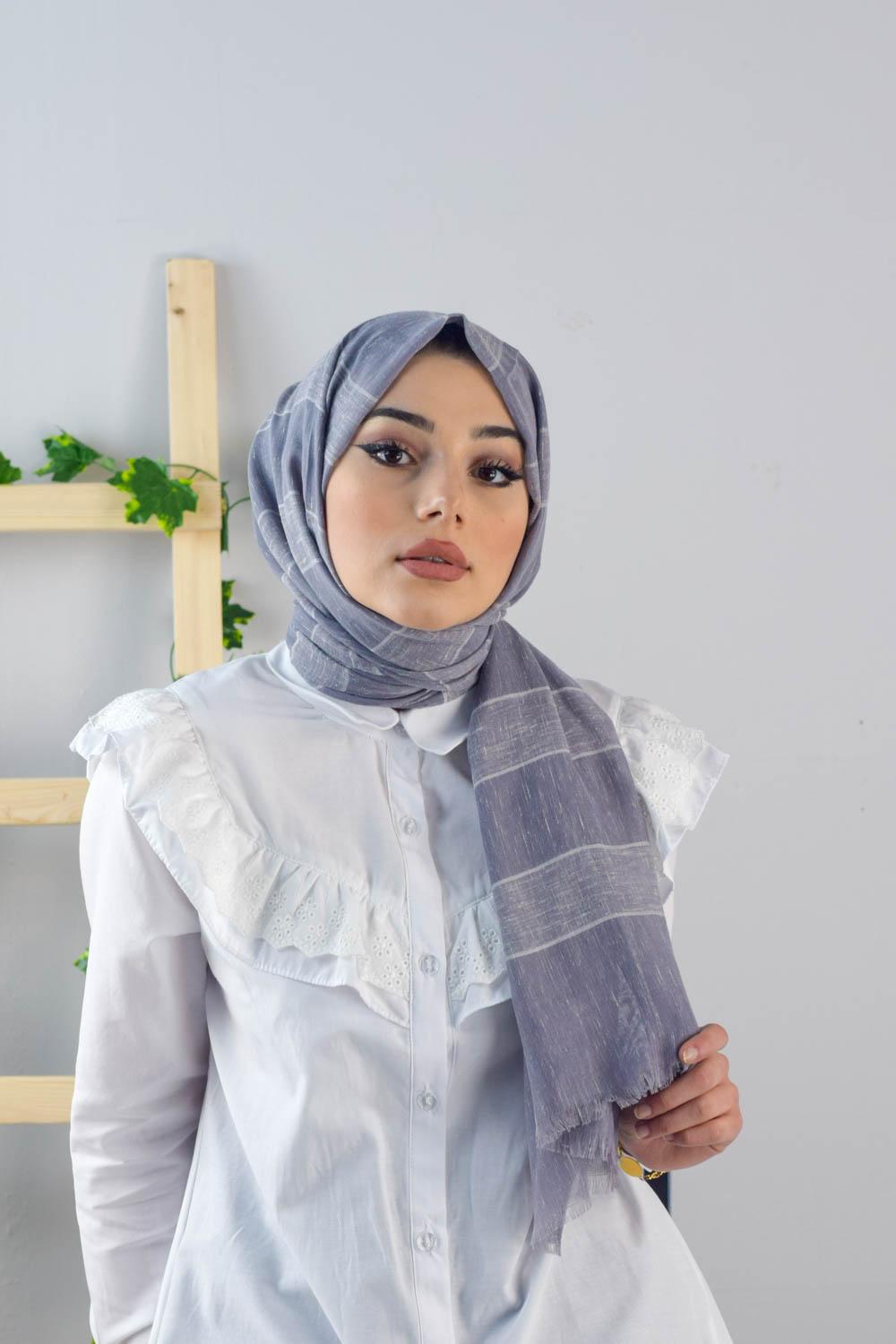 ÇİZGİ DESEN PAMUK ŞAL