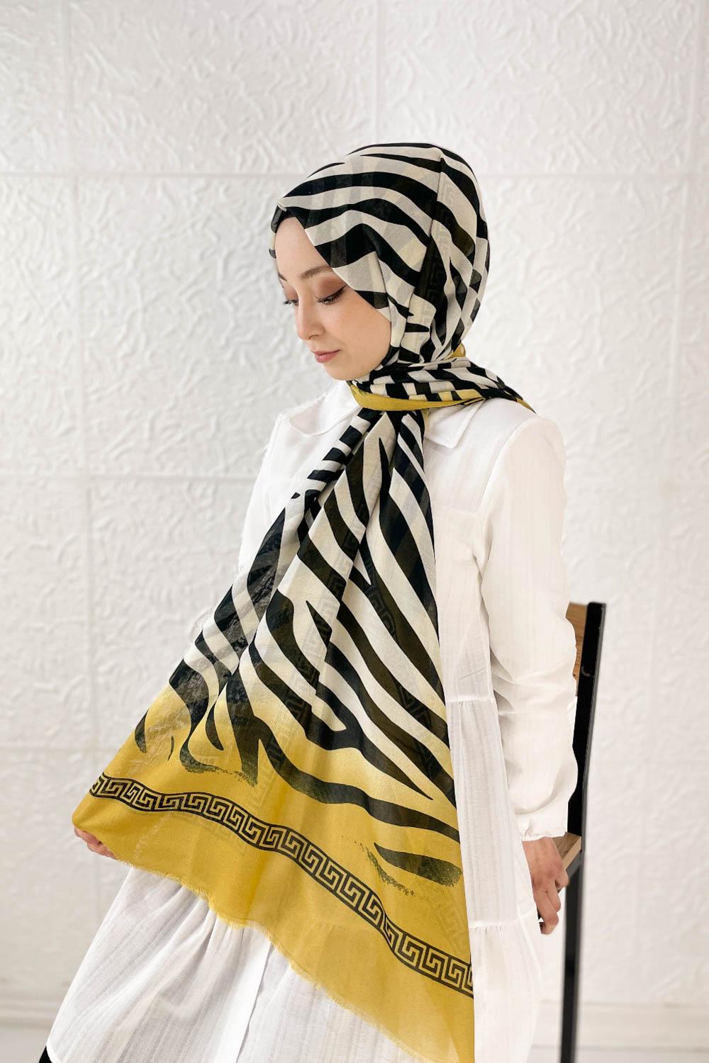 RENKLİ ZEBRA PAMUK ŞAL