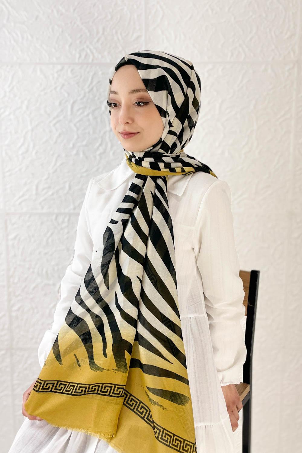 RENKLİ ZEBRA PAMUK ŞAL