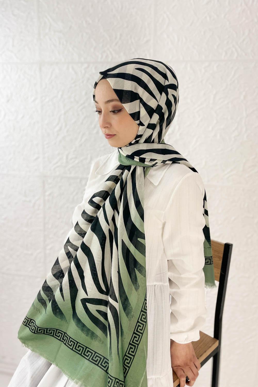 RENKLİ ZEBRA PAMUK ŞAL