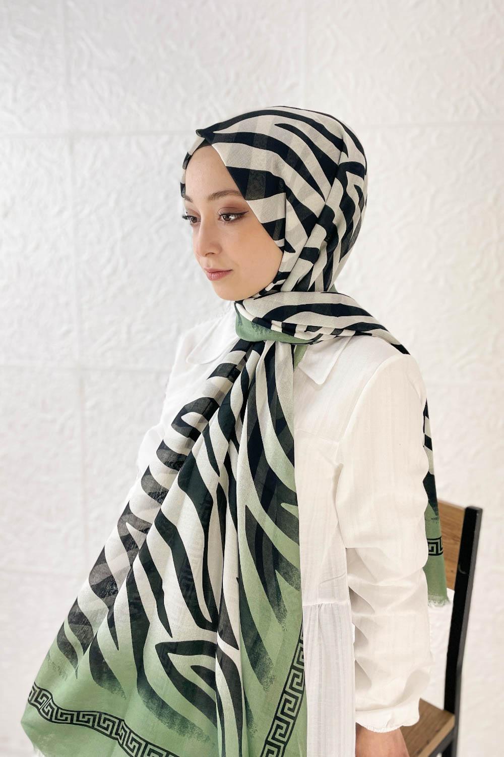 RENKLİ ZEBRA PAMUK ŞAL