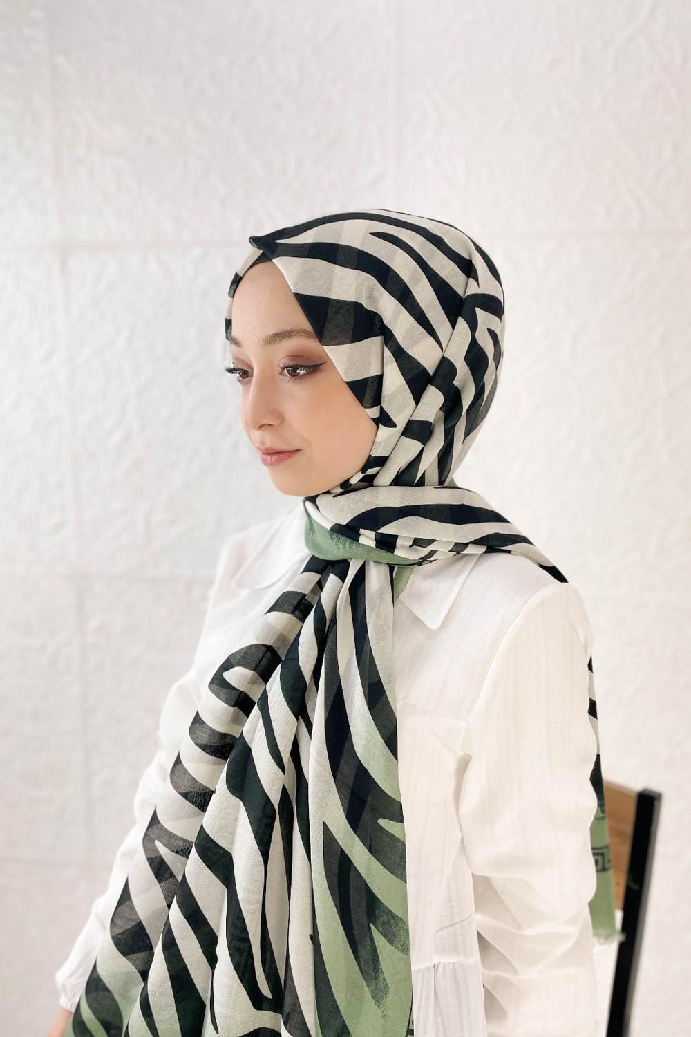 RENKLİ ZEBRA PAMUK ŞAL