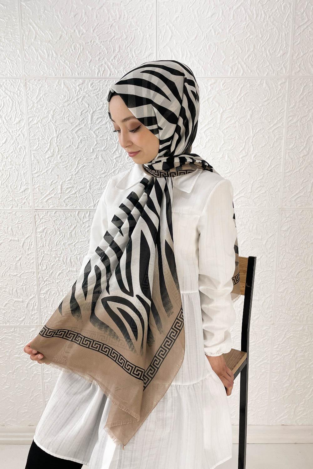 RENKLİ ZEBRA PAMUK ŞAL