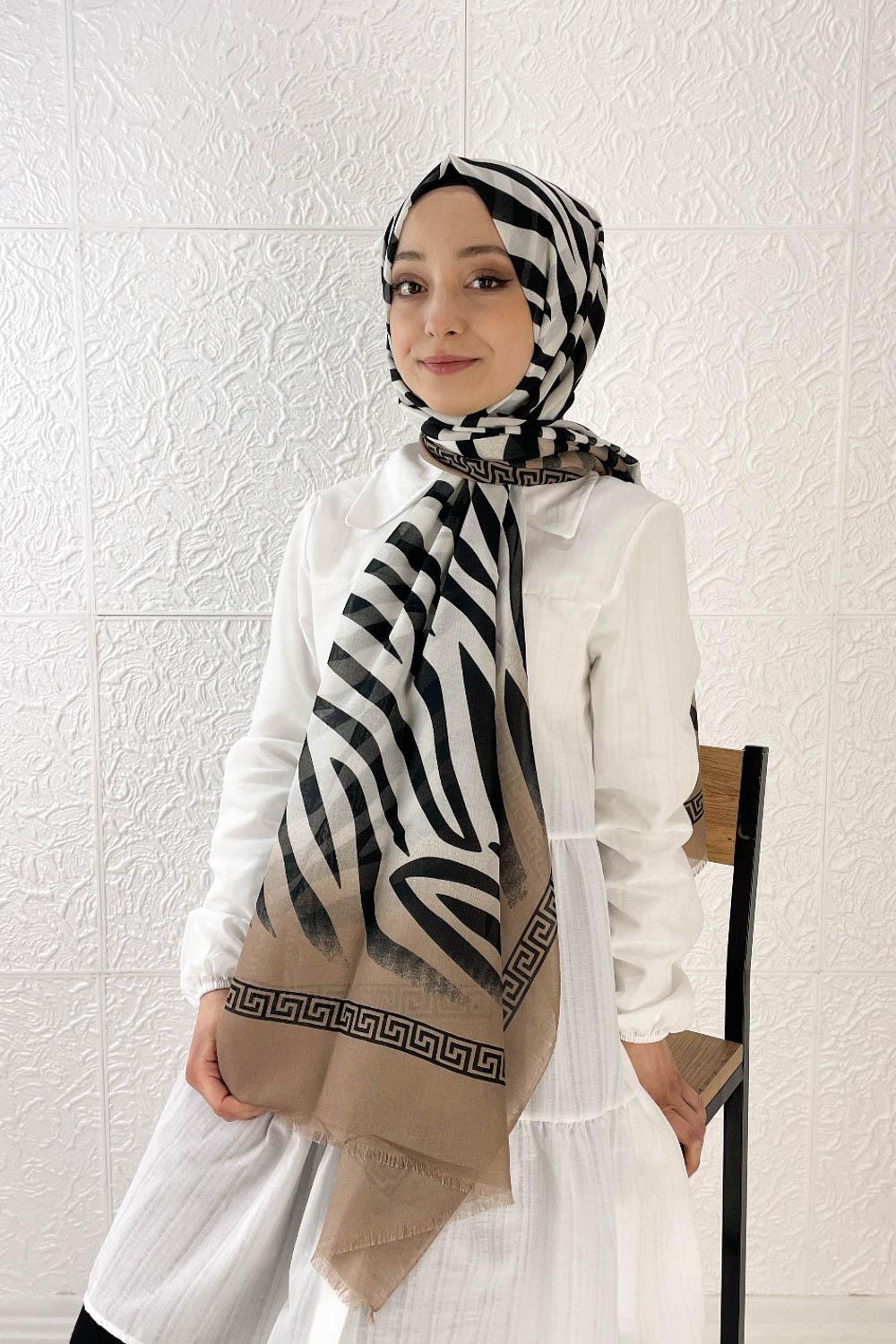 RENKLİ ZEBRA PAMUK ŞAL