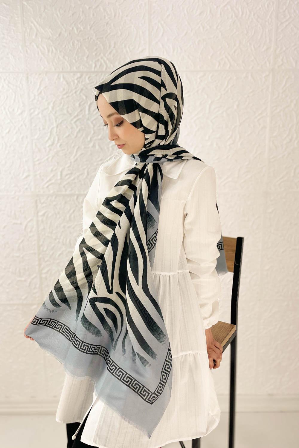 RENKLİ ZEBRA PAMUK ŞAL