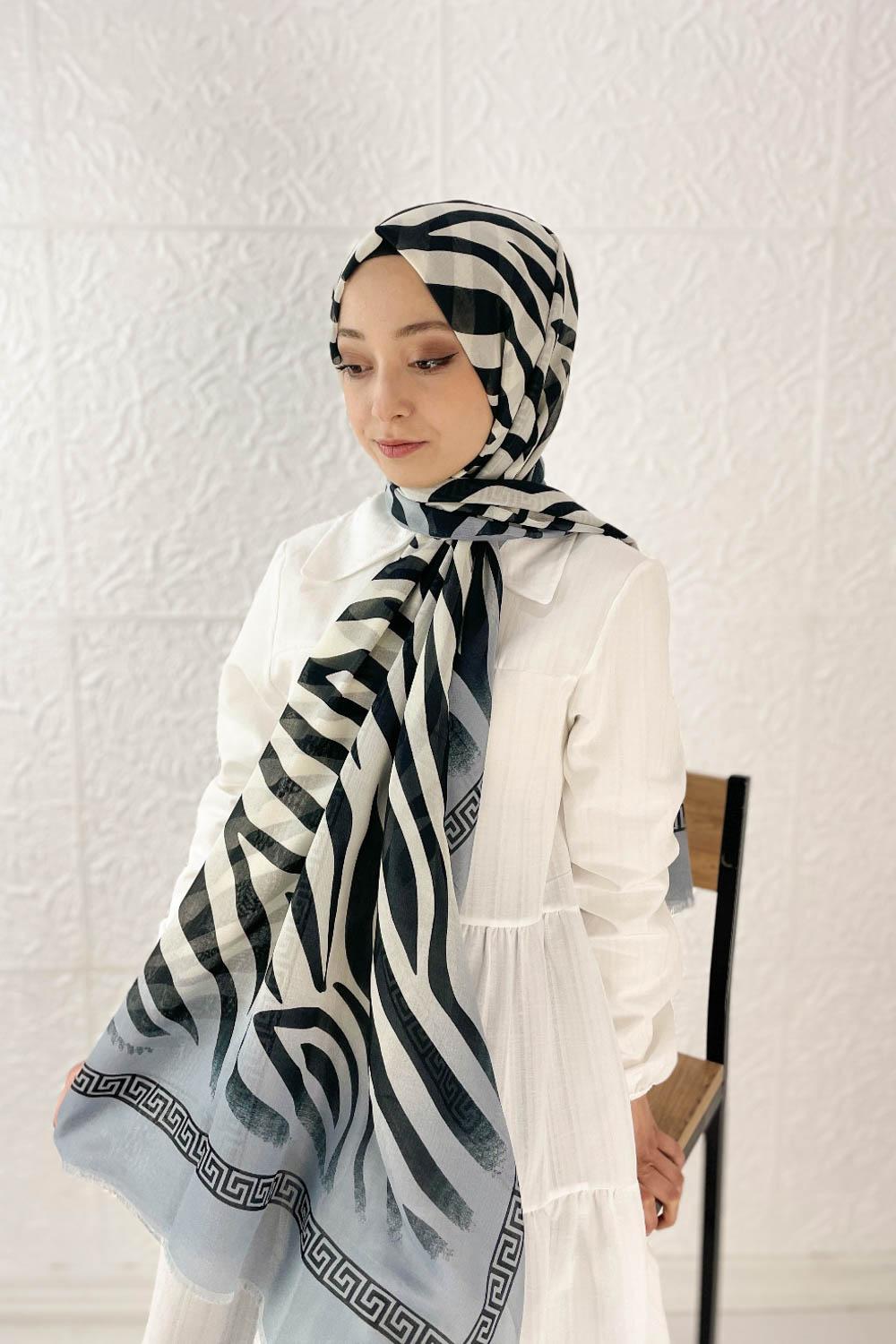 RENKLİ ZEBRA PAMUK ŞAL