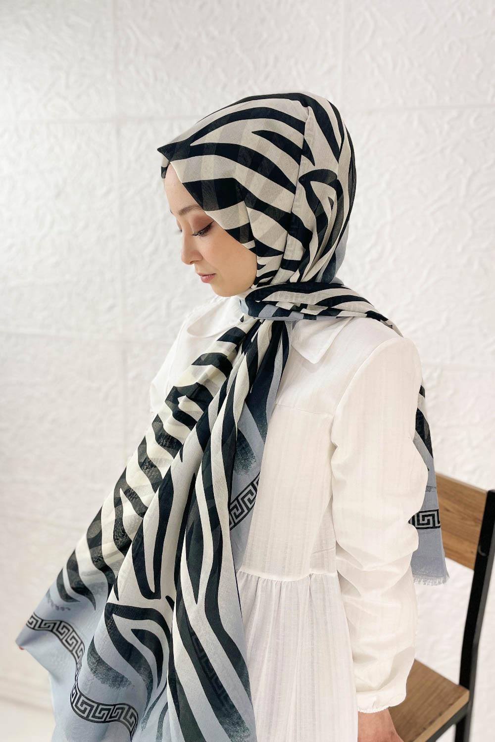 RENKLİ ZEBRA PAMUK ŞAL