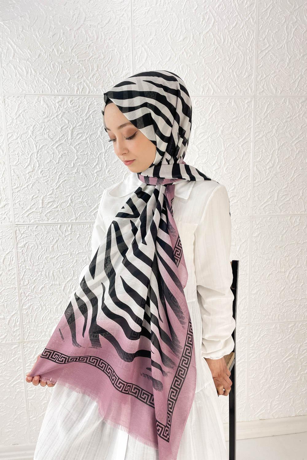 RENKLİ ZEBRA PAMUK ŞAL