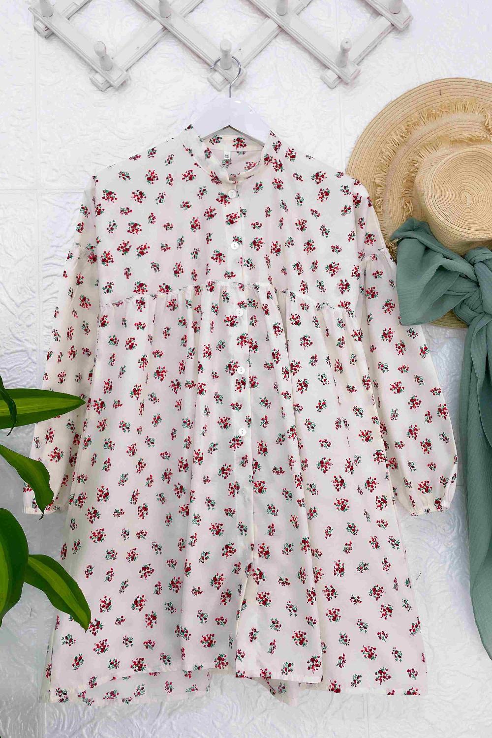 MİNİ ÇİÇEKLİ ROBALI GÖMLEK