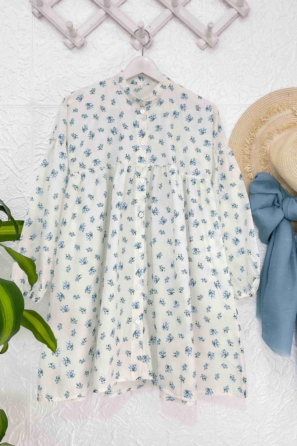 MİNİ ÇİÇEKLİ ROBALI GÖMLEK