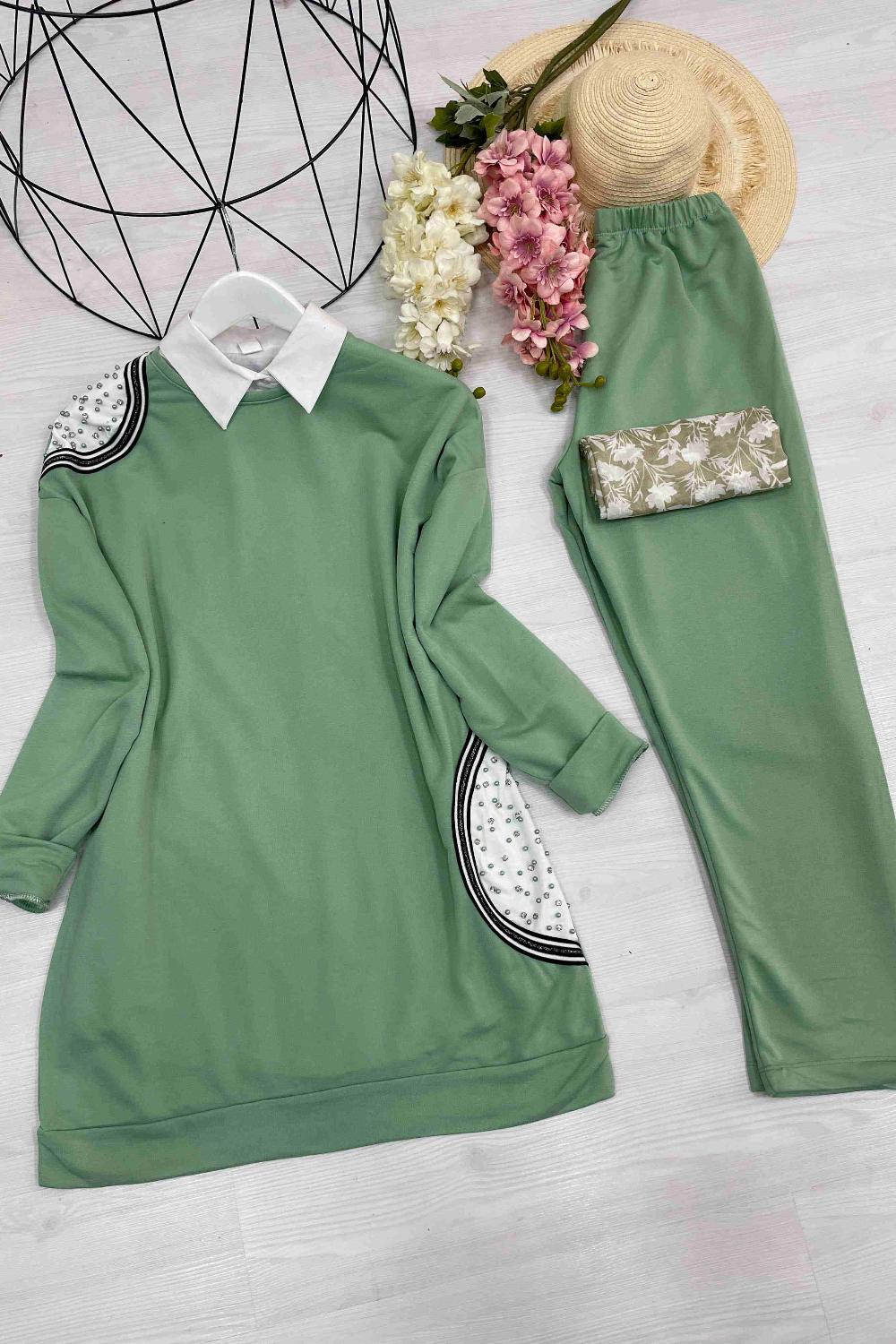 OMUZU  TAŞ DETAYLI TAKIM