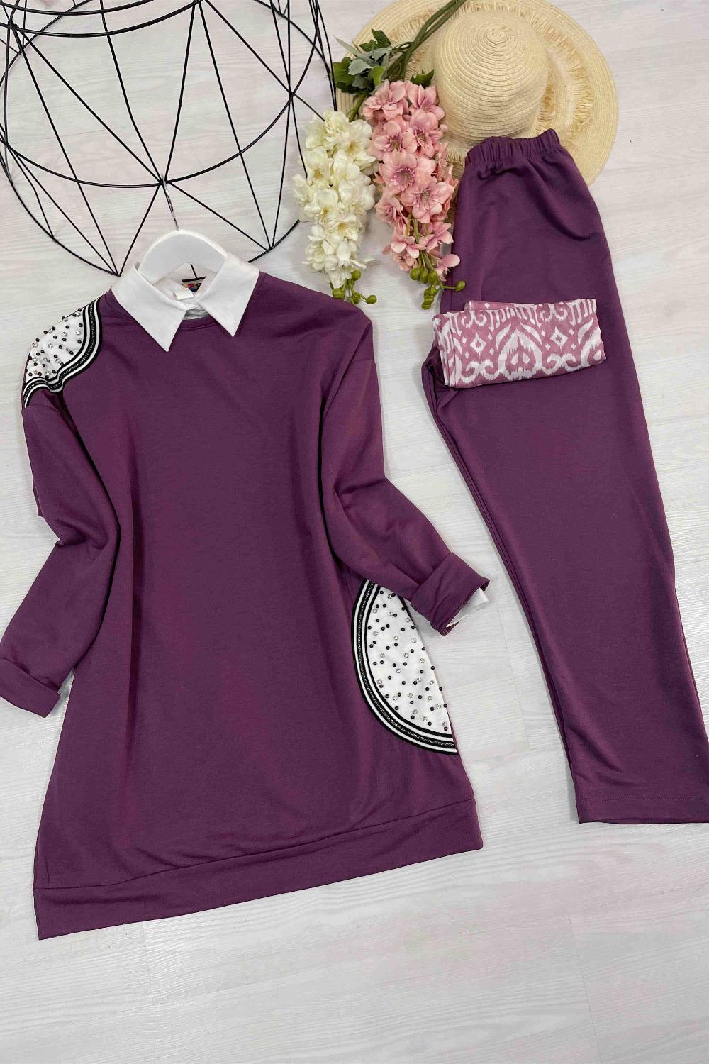 OMUZU  TAŞ DETAYLI TAKIM