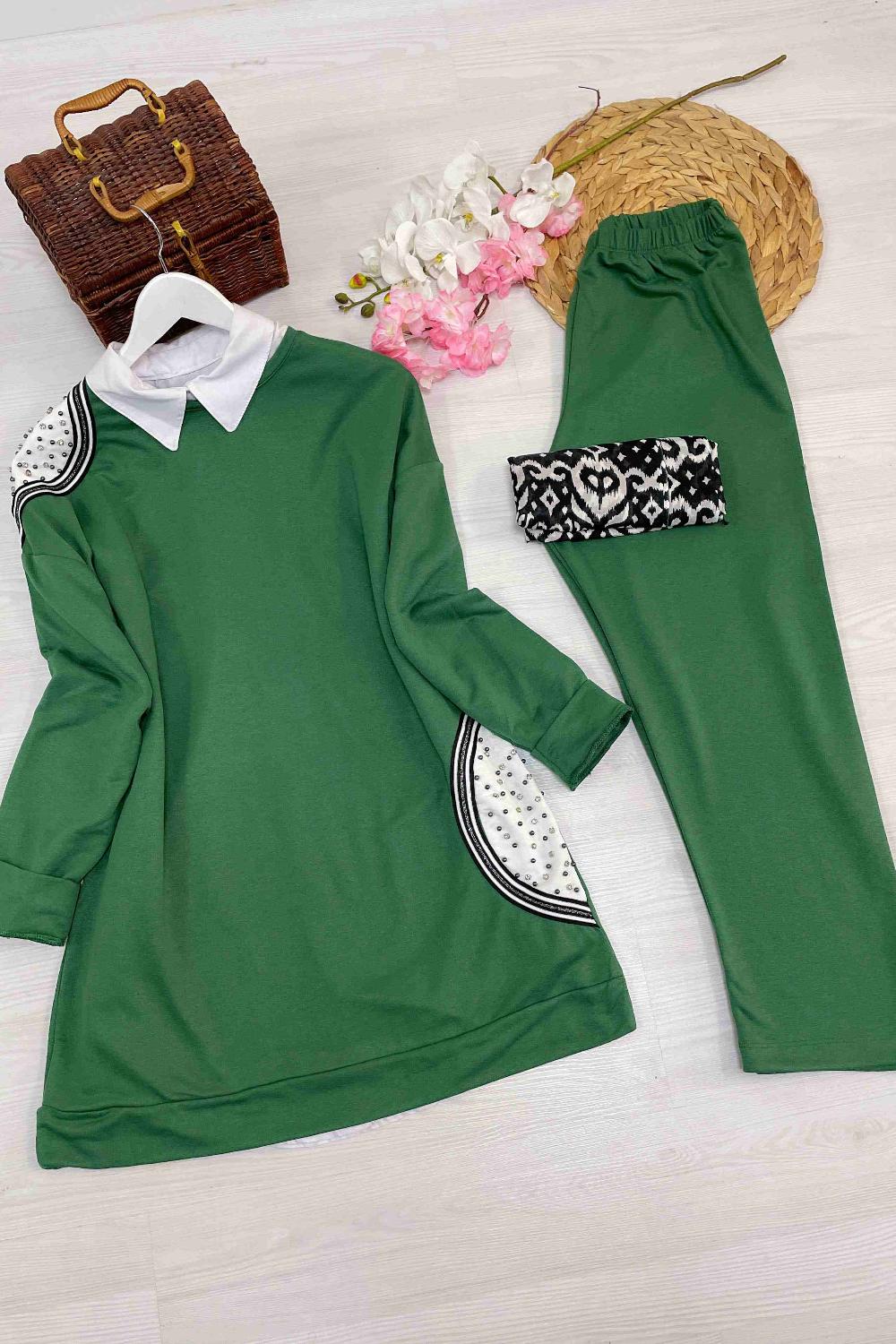 OMUZU  TAŞ DETAYLI TAKIM