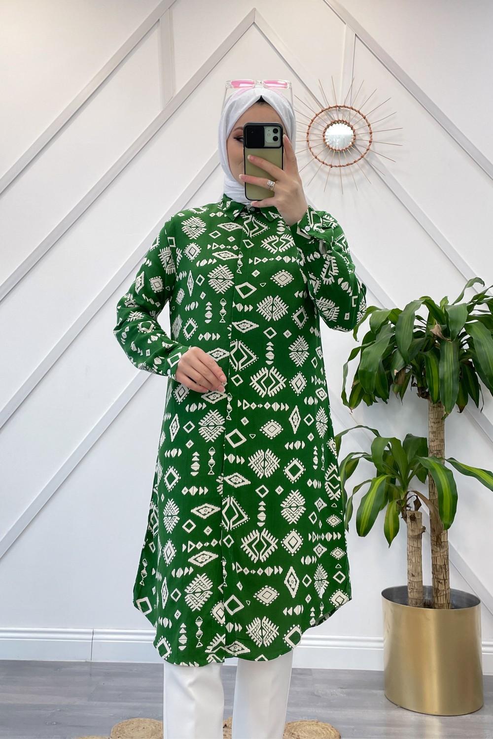 BOHEM DESEN VİSKON GÖMLEK