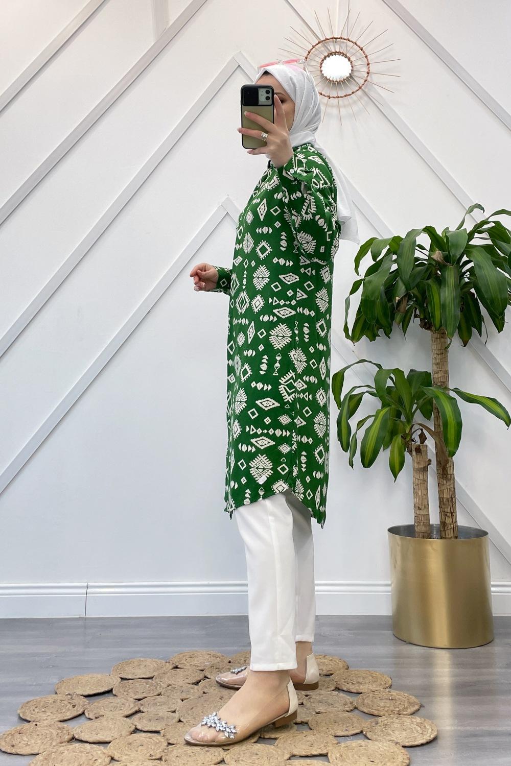 BOHEM DESEN VİSKON GÖMLEK