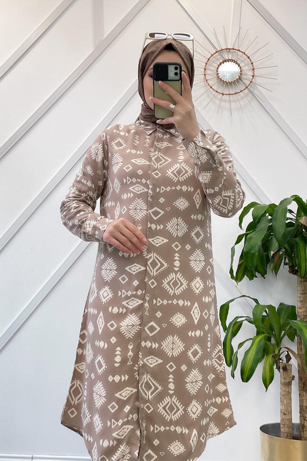 BOHEM DESEN VİSKON GÖMLEK