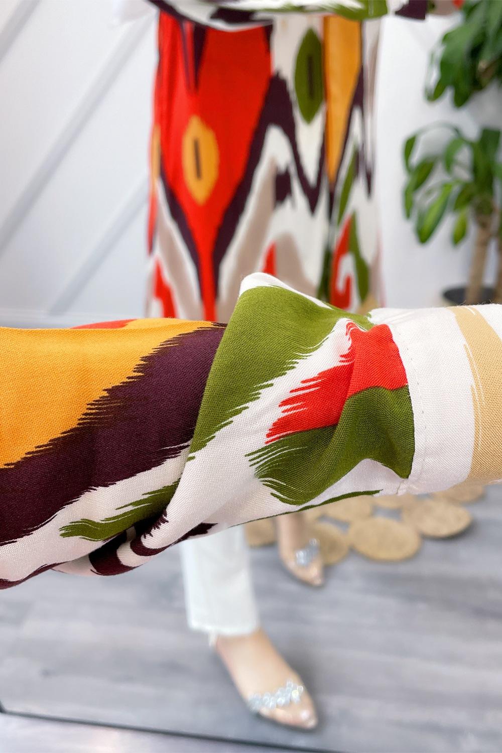 BATİK DESEN VİSKON GÖMLEK