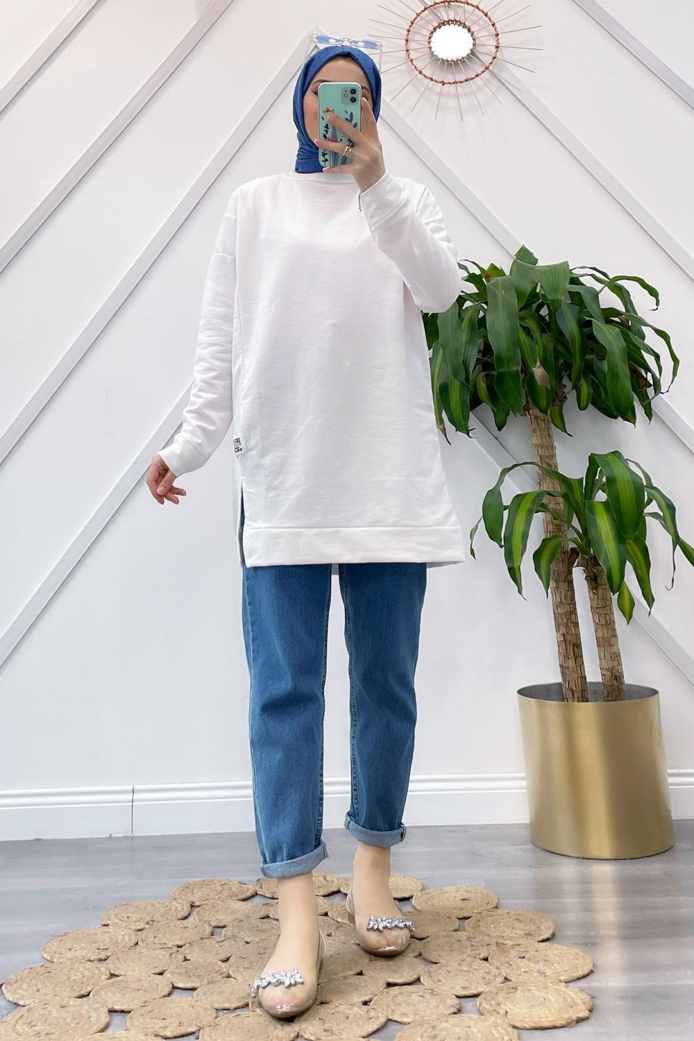 YIRTMAÇLI BASİC SWEAT