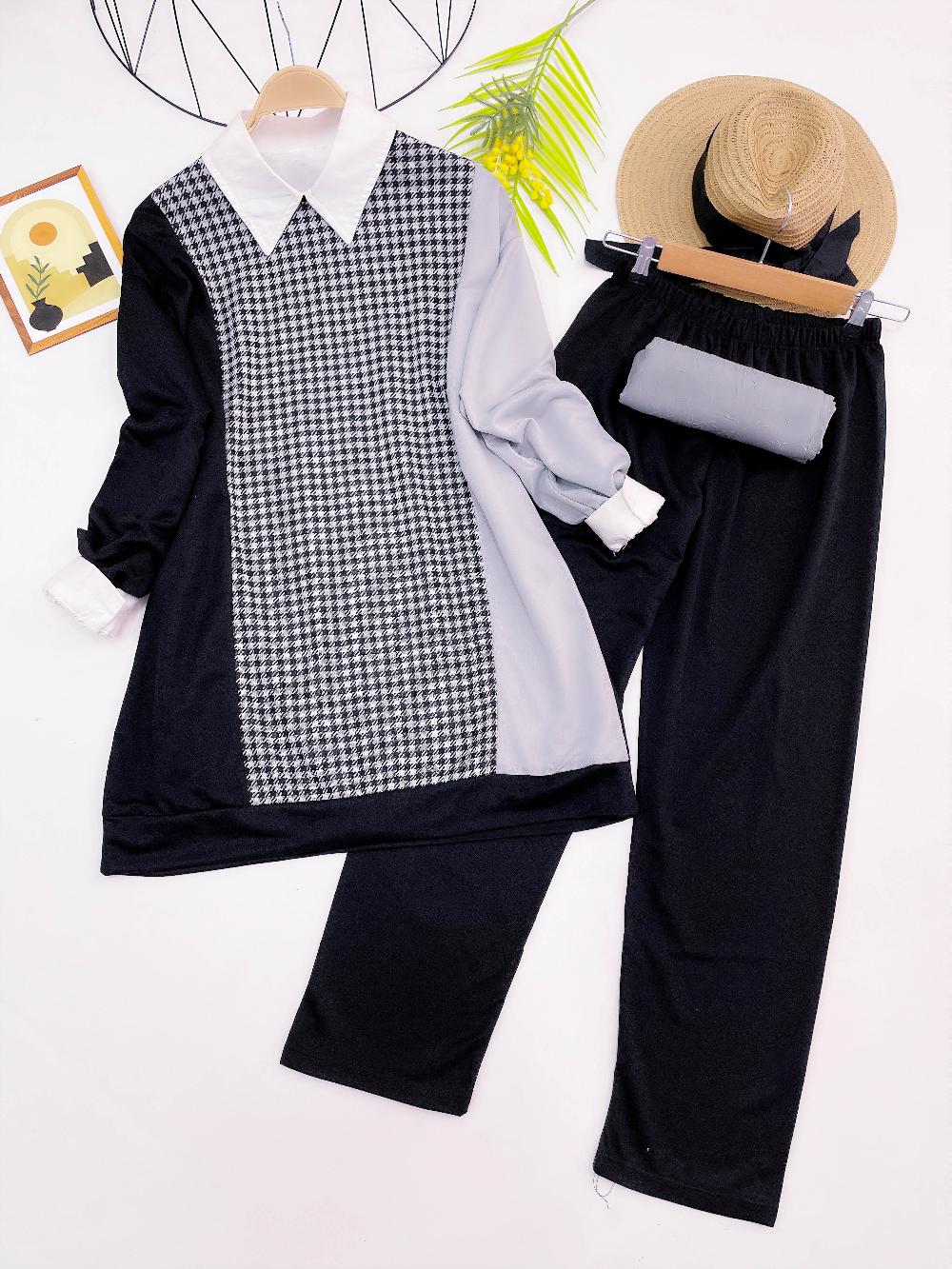 POTİKARE DESEN GARNILİ İKİLİ TAKIM