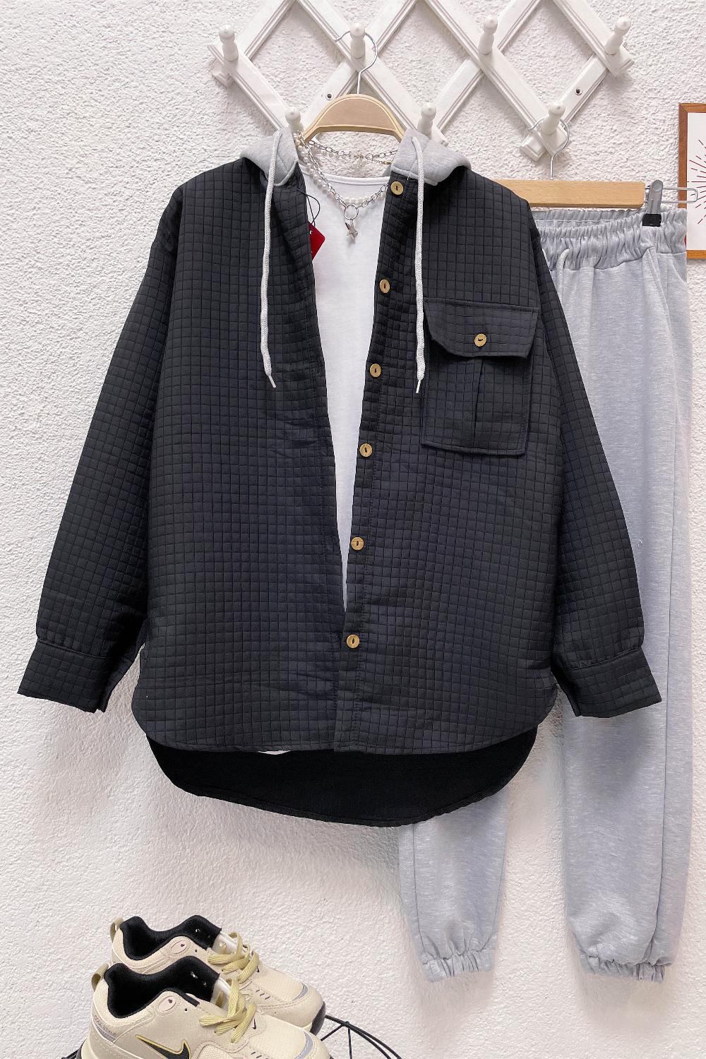 TEK CEPLİ KAPŞONLU KAPİTONE CEKET