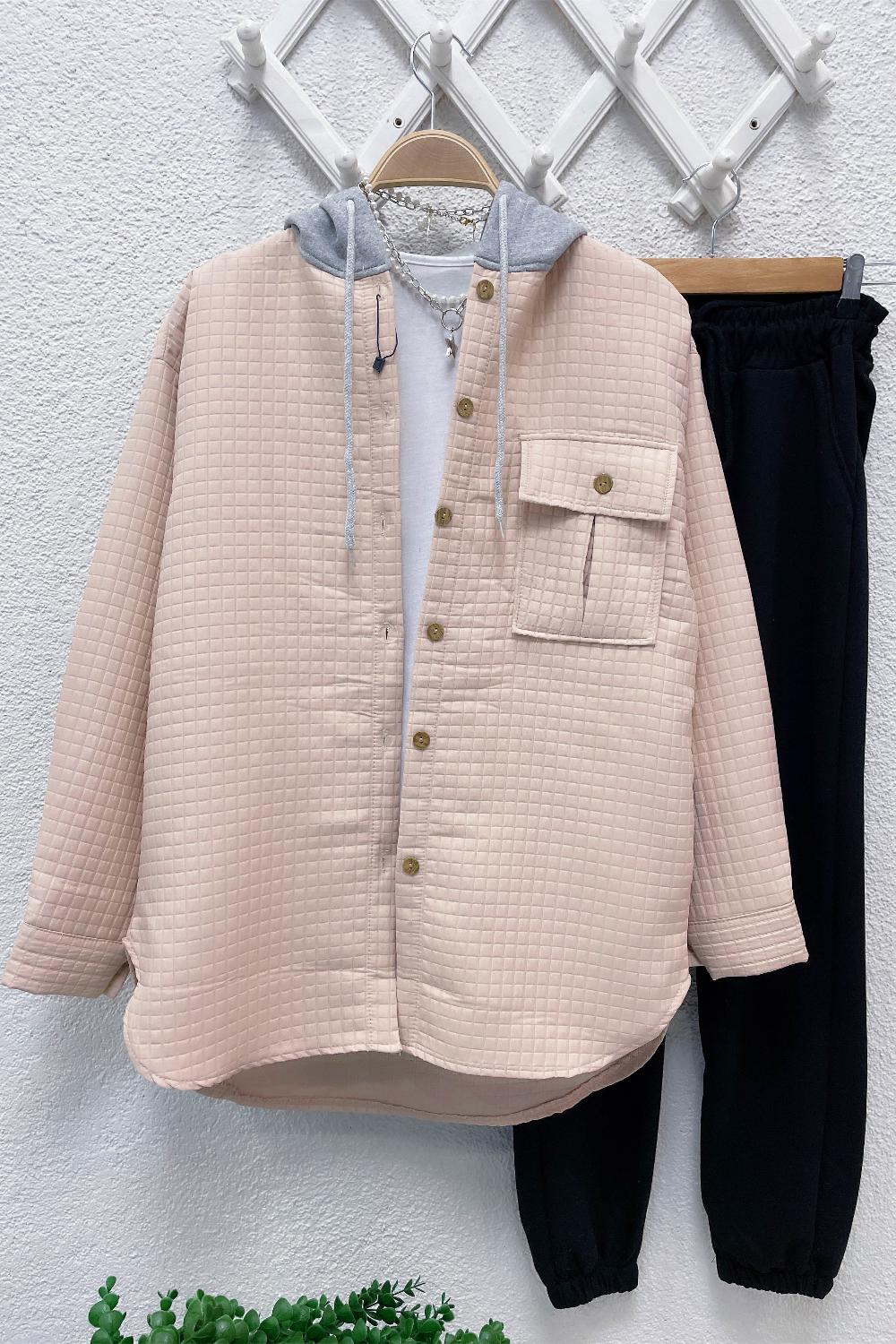 TEK CEPLİ KAPŞONLU KAPİTONE CEKET