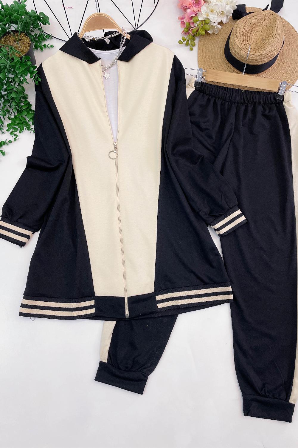 MANŞET DETAYLI KAPŞONLU TAKIM